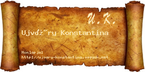 Ujváry Konstantina névjegykártya